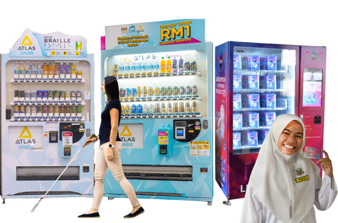Vending machines with person